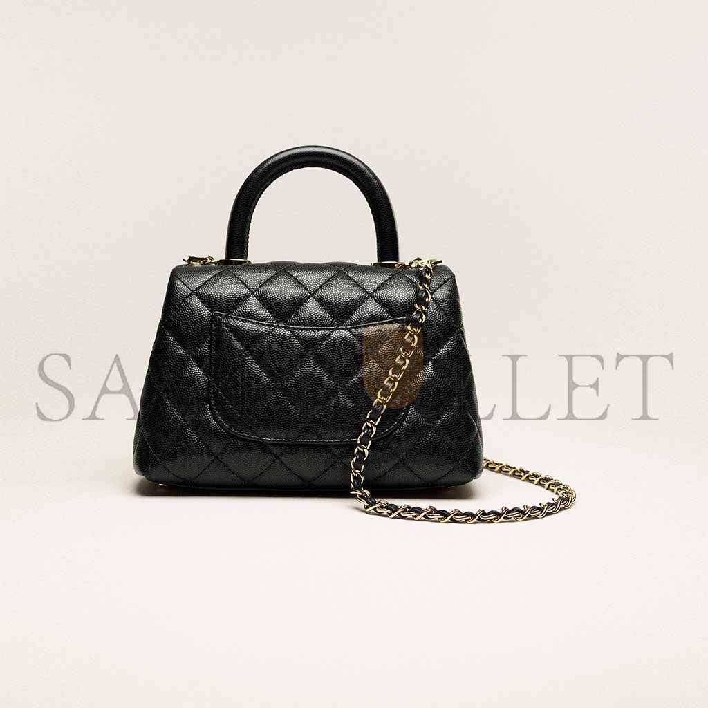 CHANEL MINI FLAP BAG WITH TOP HANDLE AS2215(14.5*11.5*5.5cm)